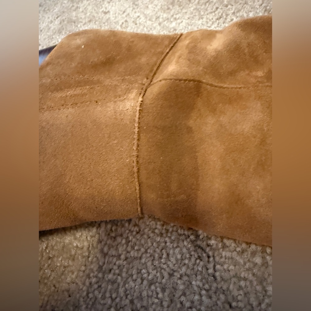 Sam Edelman Camel Suede Tan Knee-High Victoria Boots Size 8 - Picture 13 of 15